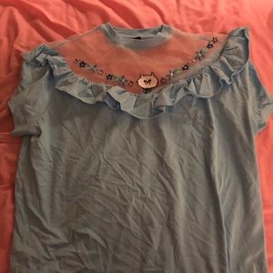 Clear mesh cat and flowers Lazy Oaf